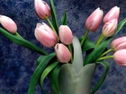 Wazon, Różowe, Tulipany