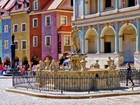 Fontanna, Kamieniczki, Stary, Rynek, Poznań