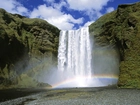 Wodospad, Skogafoss, Islandia, Tęcza