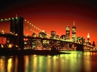 Most, Noc, Wieże, Nowy Jork, USA