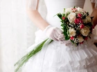 Ślub, Suknia, Kwiaty