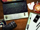 Laptop, Aparat, Telefon, Kawa