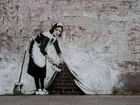 Graffiti, Sprzątająca, Pokojówka, Banksy