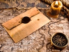 Stara, Mapa, Kompas, Linka, List, Świeca