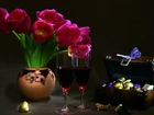 Tulipany, Wino, Czekoladki