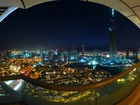 Dubaj, Nocą, Kolorowe, Światła
