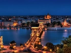 Budapeszt, Nocą, Most, Dunaj