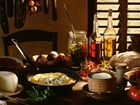 Jajecznica, Ser, Warzywa, Chleb, Olej, Gotowanie
