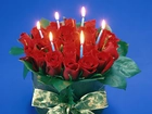 Czerwone, Róże, Świeczki, Urodzinowe