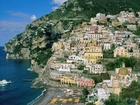 Włochy, Amalfi, Wybrzeże, Domy, Góra, Morze