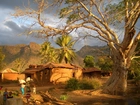 Góry, Wioska, Drzewo, Mieszkańcy, Tanzania