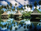 Hotel, Bungalow, Polinezja, Ocean