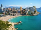 Benidorm, Hiszpania, Miasto, Plaża, Morze