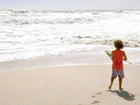 Chłopak, Siatka, Morze, Plaża