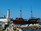 Statek, Galera, Port, Retymnon, Kreta