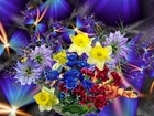 Bukiet, Kwiaty, Kolor, Fiolet