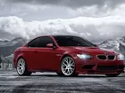 Bordowe, BMW M3, Tuning, Góry, Chmury