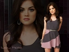 Lucy Hale, Spojrzenie, Sukienka, Makijaż