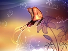 Kwiatki, Motyl, Grafika