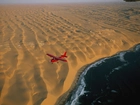 Morze, Pustynia, Samolot, Namibia
