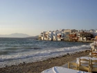 Miasto, Na, Wybrzeżu, Mykonos, Grecja