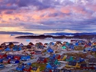 Kolorowe, Domki, Miasto, Ilulissat, Grenlandia