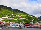 Panorama, Miasta, Bergen, Norwegia