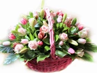 Koszyk, Tulipany, Róże