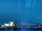Opera, W, Sydney, Oświetlony, Most