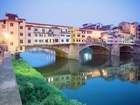 Florencja, Rzeka, Arno, Most, Ponte, Vecchio, Domy