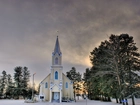 Zima, Kościółek, Drzewa, Alberta, Kanada