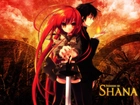 Shakugan No Shana,czerwone włosy, miecz