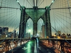 Brooklyn Bridge, Noc, Nowy Jork