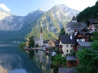 Jezioro, Góry, Zabudowanie, Hallstatt, Austria