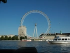 Rzeka, Tamiza, Statek, London Eye, Londyn