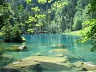 Niebieskie, Jezioro, Kamienie, Las, Szwajcaria