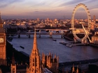 Panorama, Miasta, Londyn, Big Ben, London Eye