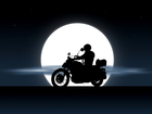 Yamaha XV535 Virago, Motocyklista, Noc, Księżyc