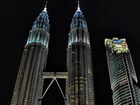 Petronas Towers, Nocą, Kuala Lumpur, Malezja