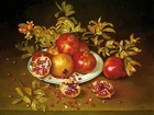 Owoce, Granaty, Talerz