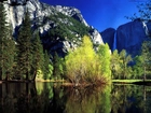 Jezioro, Góry, Drzewa, Yosemite, Kalifornia