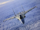 Myśliwiec, F-14, Lot, Nad, Chmurami