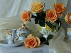 Bukiet, Róż, Porcelana