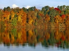Kolorowe, Barwy, Jesieni, Jezioro, Odbicie