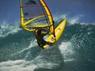 Windsurfing,żółta deska