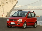 czerwony, Fiat, Panda, Most