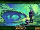 World Of Warcraft, kobieta, mężczyzna, elf, woda, drzewo, fantasy