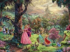 Thomas Kinkade, Disney, Śpiąca Królewna, Wróżki, Las