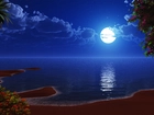 Księżyc, Plaża, Wyspa