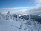 Góry, Drzewa, Śnieg, Zima